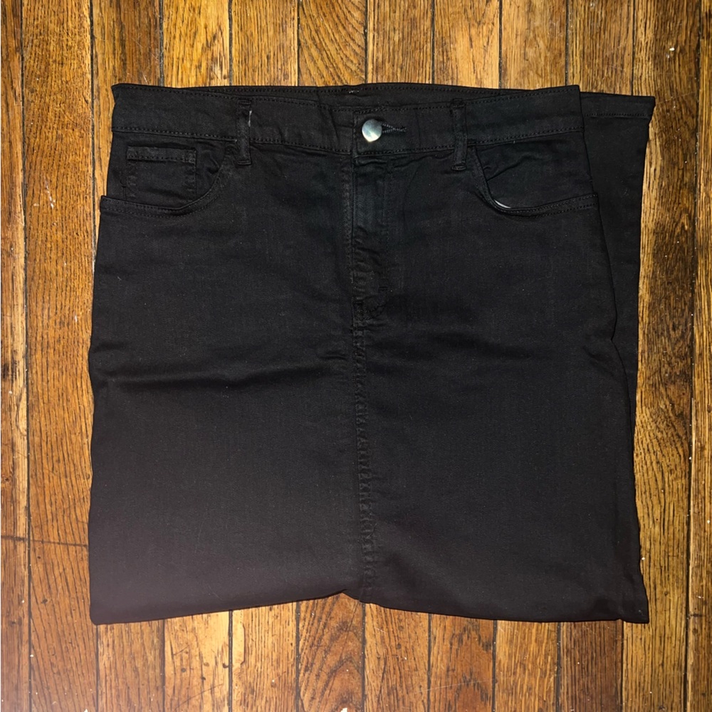 Black Denim Maxi Skirt